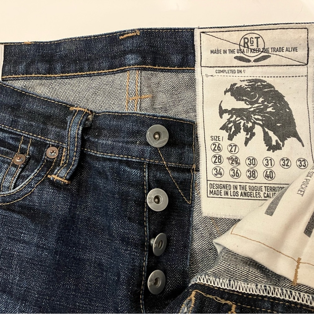 29x30 Rogue Territory Japanese raw skinny jeans
